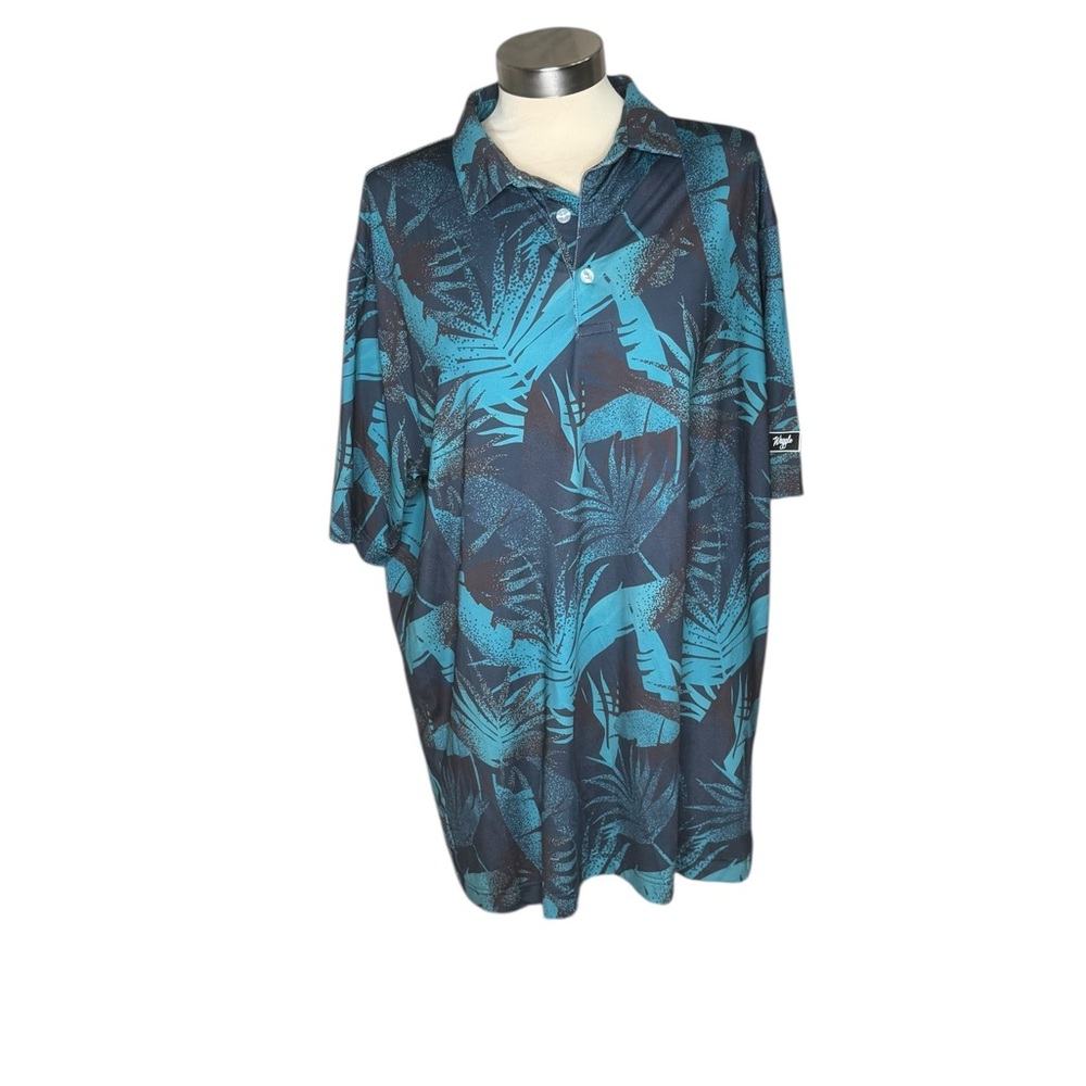 Men's Blue Palm Print Shirt